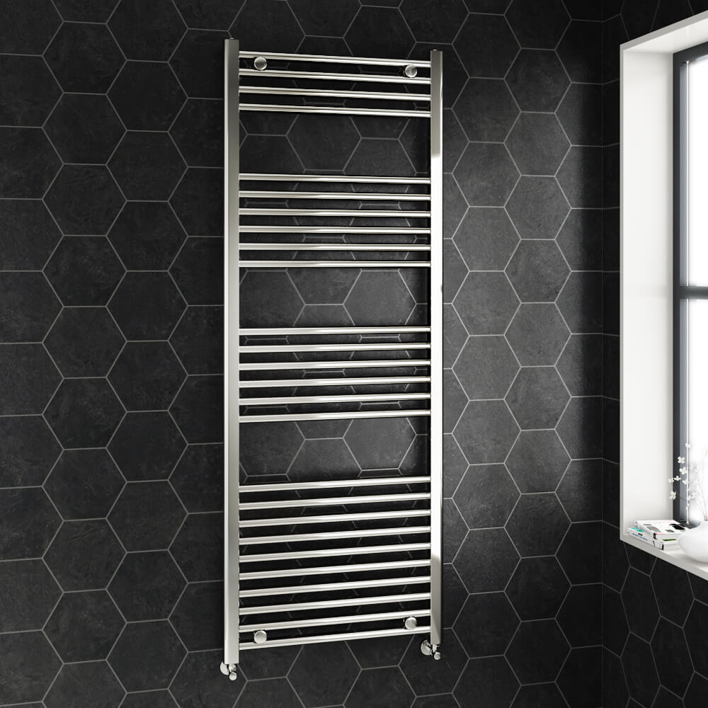 Brenton Chrome Straight Heated Towel 22mm Rail Radiator