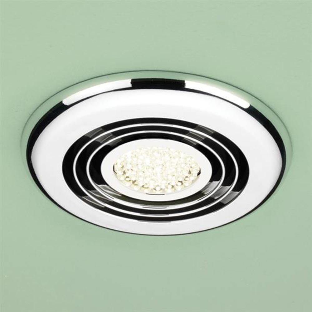 hib. Turbo Warm White LED Illuminated Inline Chrome Ceiling Fan