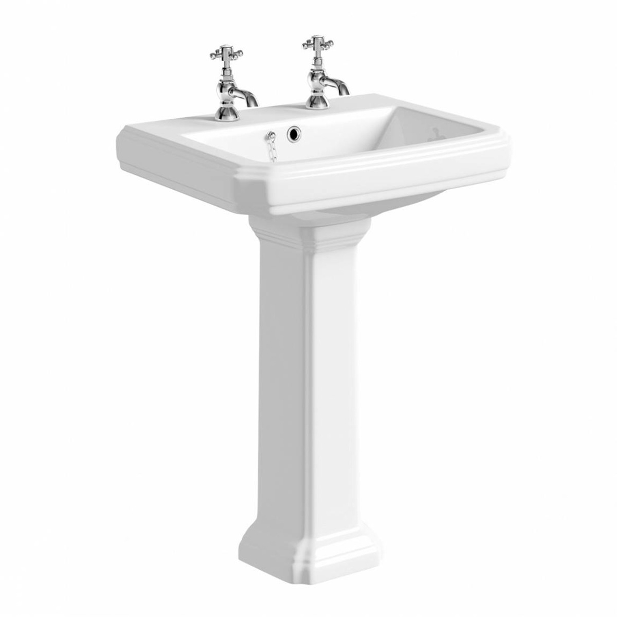 Butler & Rose Darcy 585mm 2 Tap Hole Basin & Full Pedestal