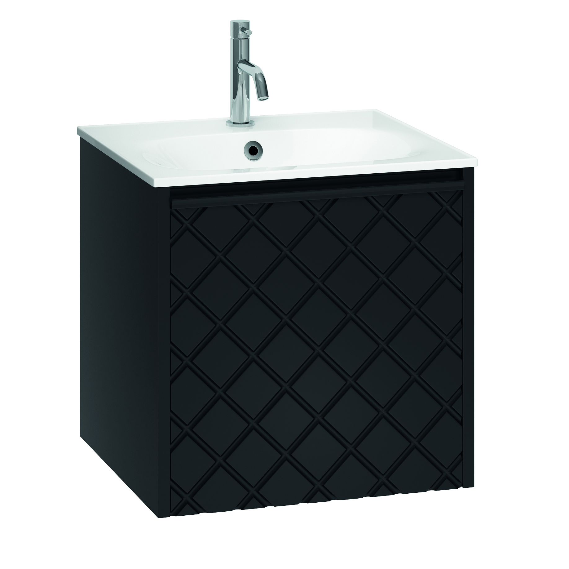 Crosswater Vergo 500mm Wall Hung Single Crosshatch Drawer Vanity Unit & Basin Options