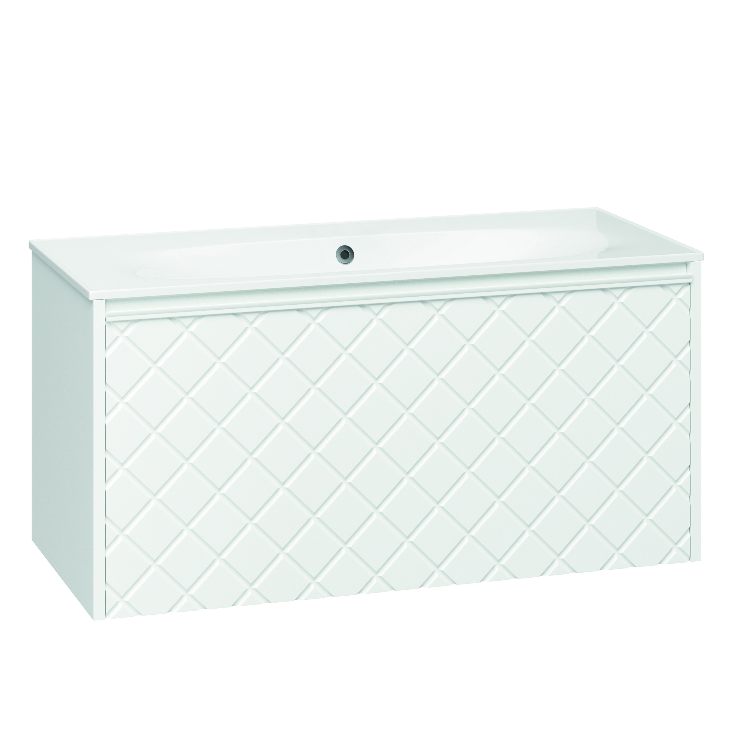 Crosswater Vergo 1000mm Wall Hung Single Crosshatch Drawer Vanity Unit & Basin Options