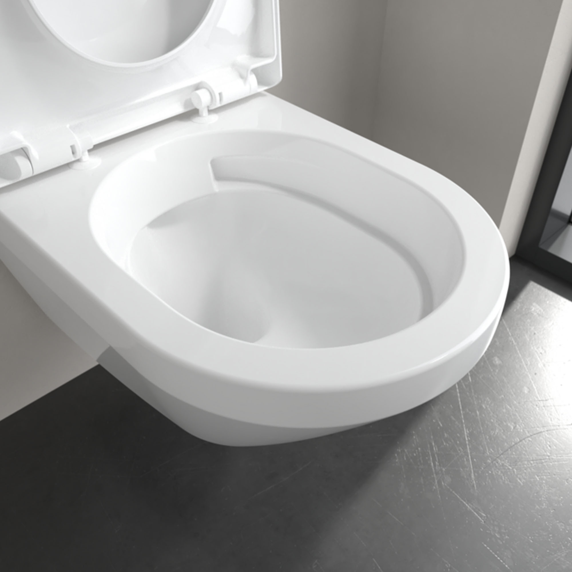 Villeroy & Boch Architectura TwistFlush Rimless Wall Mounted Toilet with Soft Close Toilet Seat 