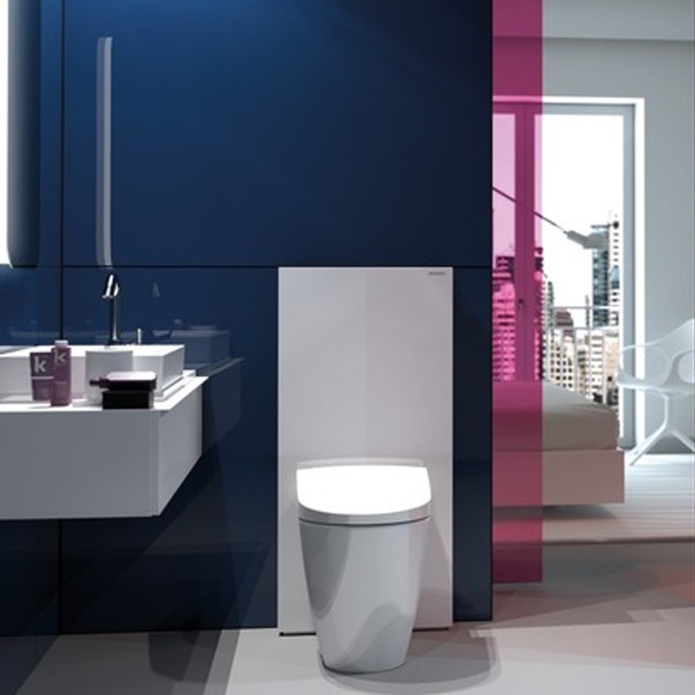 Geberit Monolith Back to Wall WC Unit - Black, H1010mm