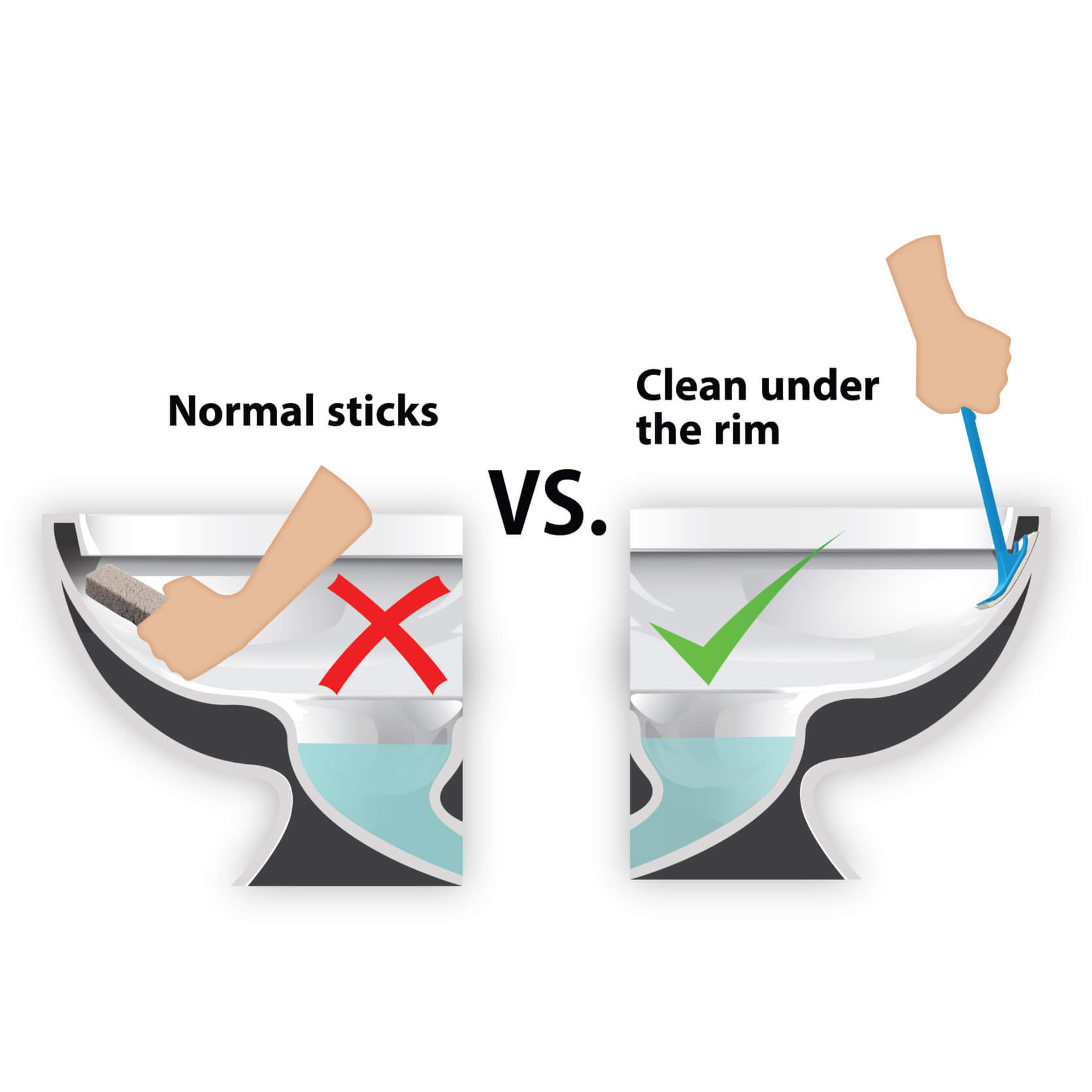 Sanimaid Toilet Stain Remover Brush with 4 Pads