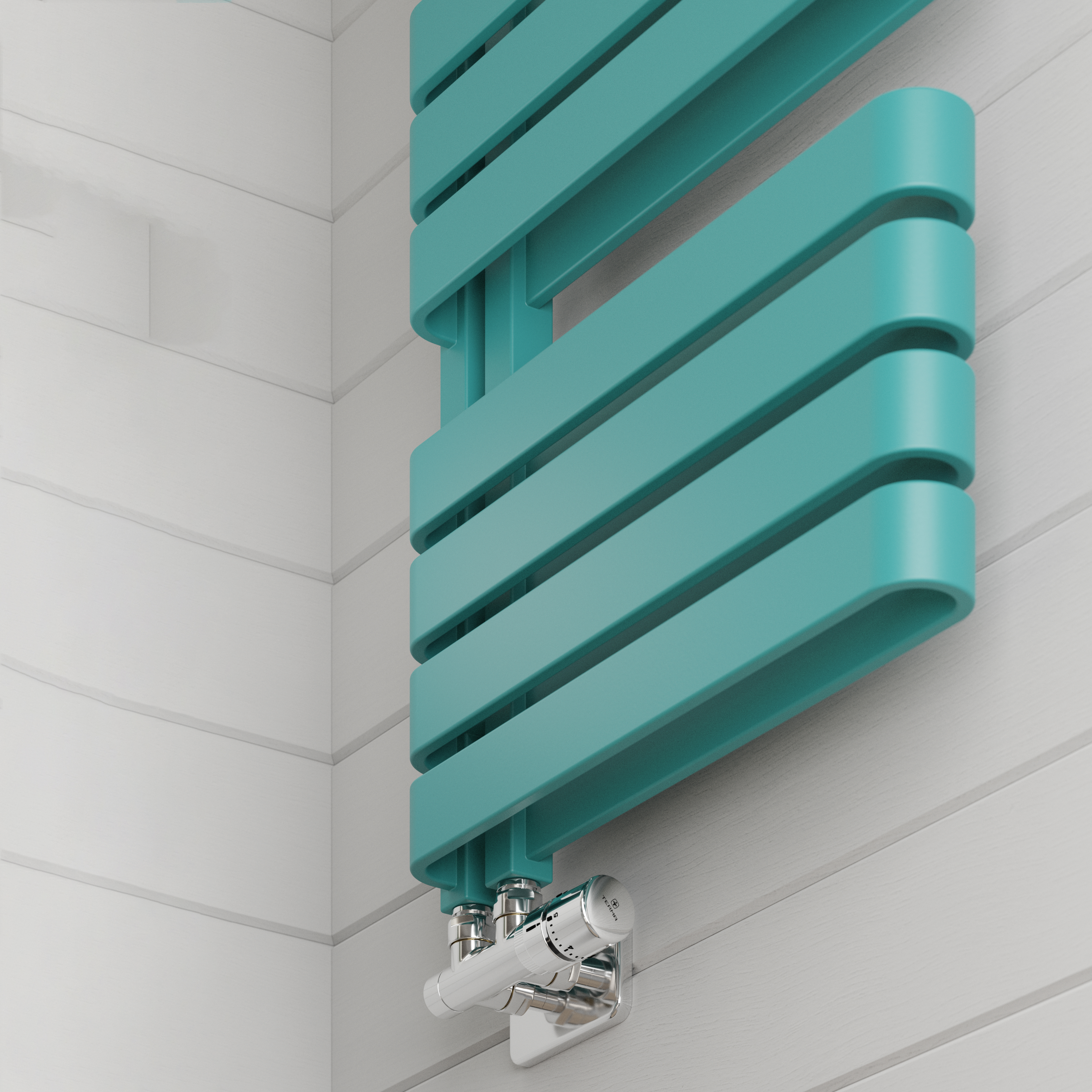 Terma Warp S Open Ladder Heated Towel Rail - 1100 x 500mm - Matt Teal