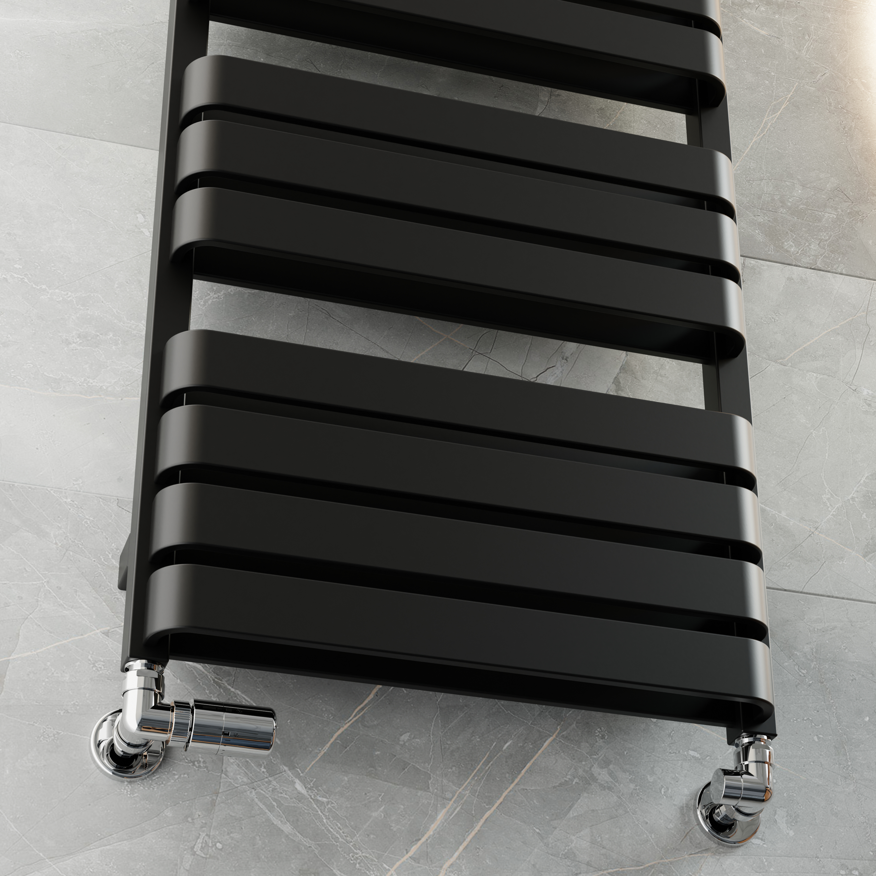 Terma Warp T Bold Ladder Heated Towel Rail - 1100 x 500mm - Jet Black
