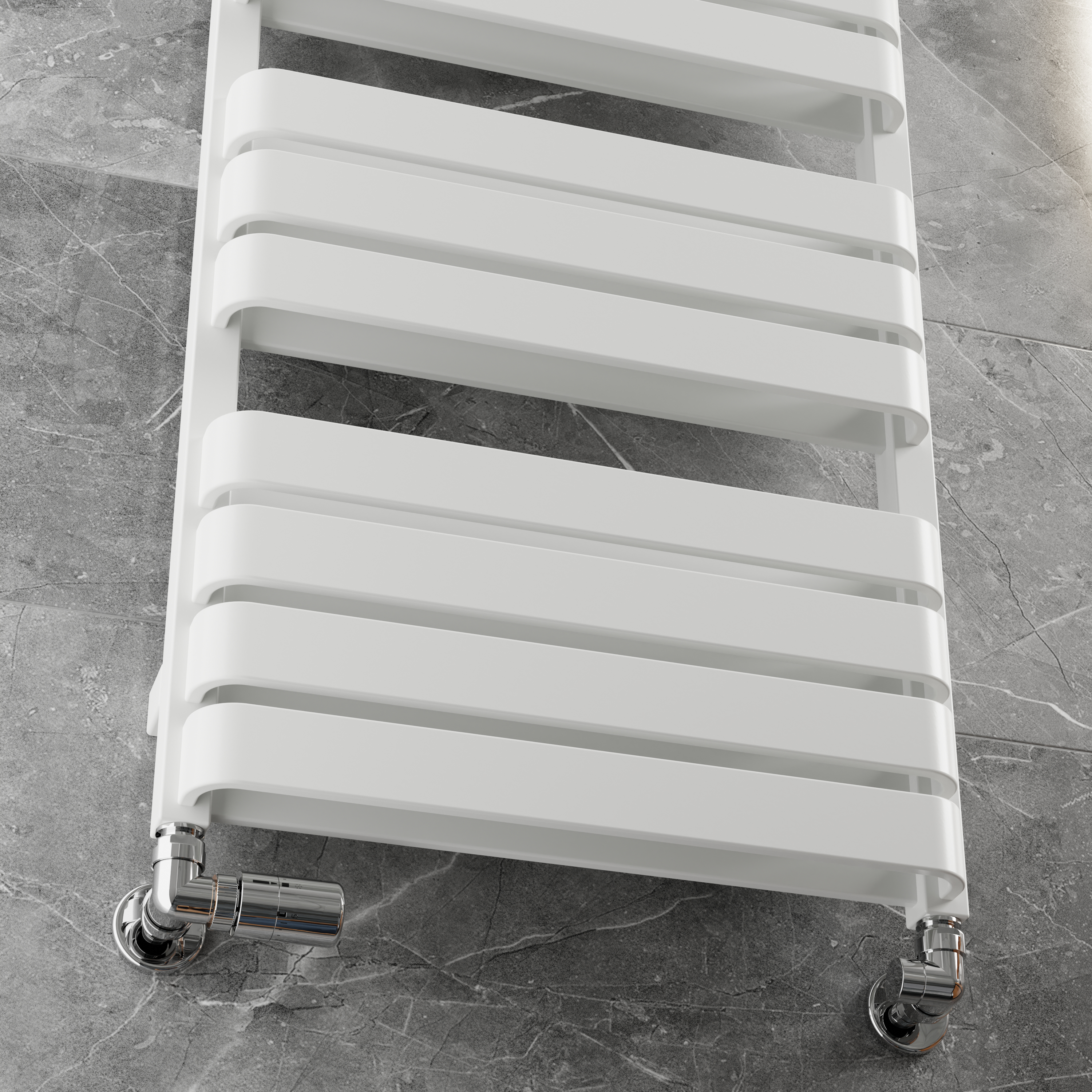Terma Warp T Bold Ladder Heated Towel Rail - 1100 x 500mm - Traffic White